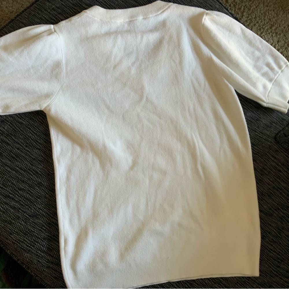 White Ribbed Knit Sweater - Picture 4 of 4